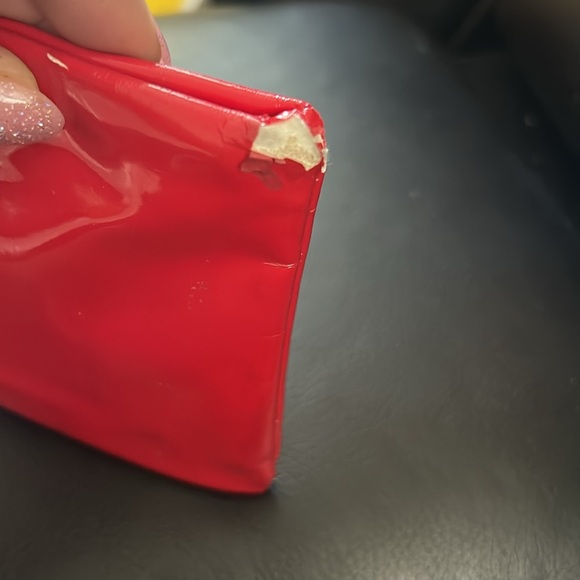 Christian Dior Beauty Red Patent Leather Makeup Cosmetics Bag with defect - Picture 6 of 7